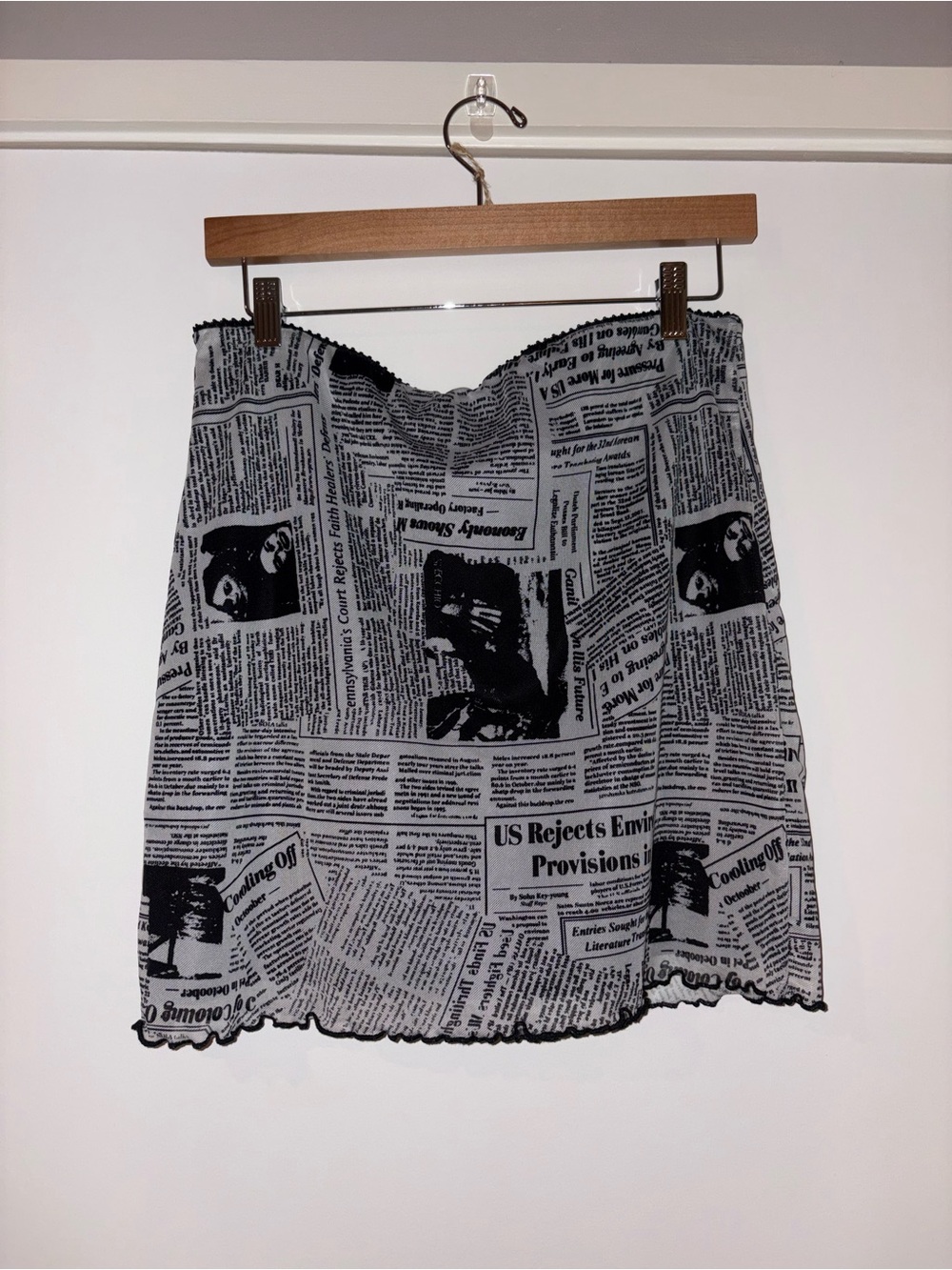 Newspaper Print Mini Skirt
